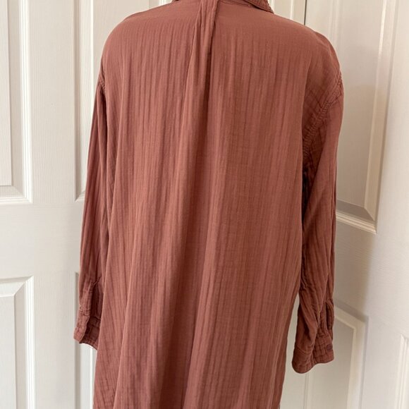 CP Shades Marella Double Cotton Gauze Button-up, Pecan M - Picture 7 of 9